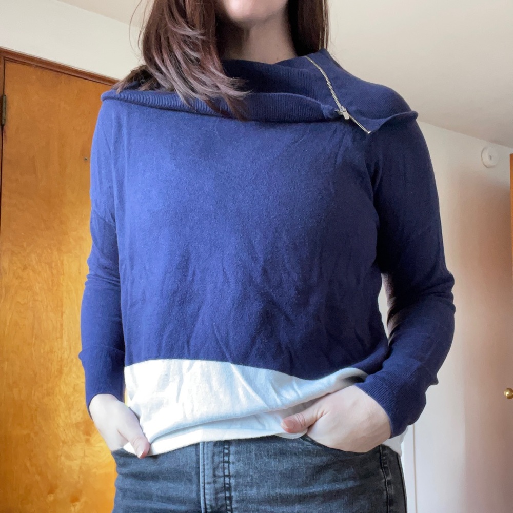 Nautica Cowl Zipper Neck Sweater